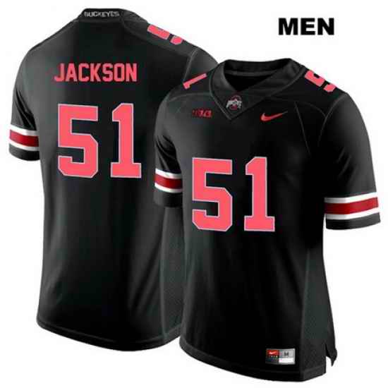 Antwuan Jackson Red Font Ohio State Buckeyes Stitched Nike Authentic Mens  51 Black College Football Jersey Jersey